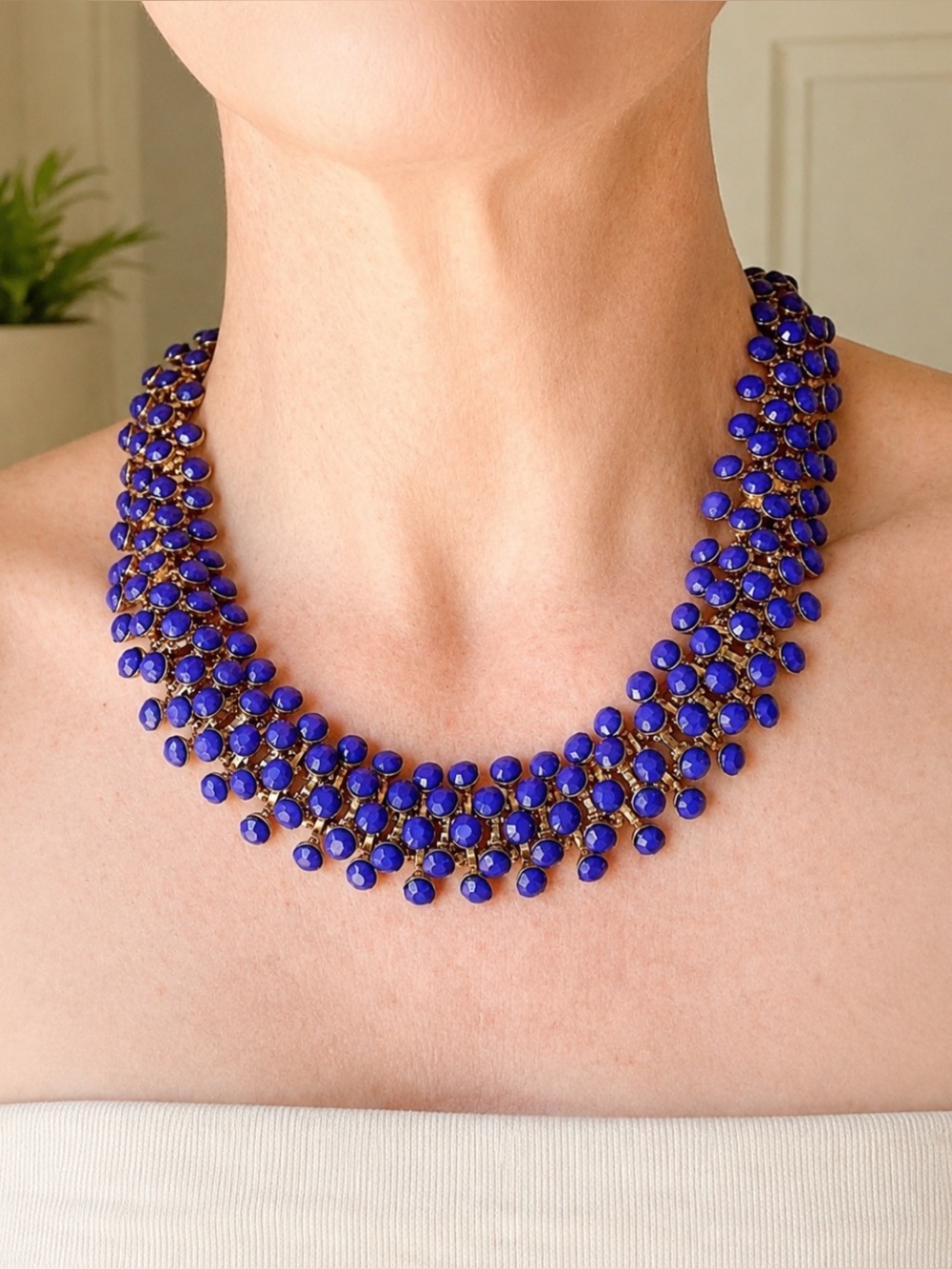 Cara NY Bold Cobalt Blue Cluster Necklace